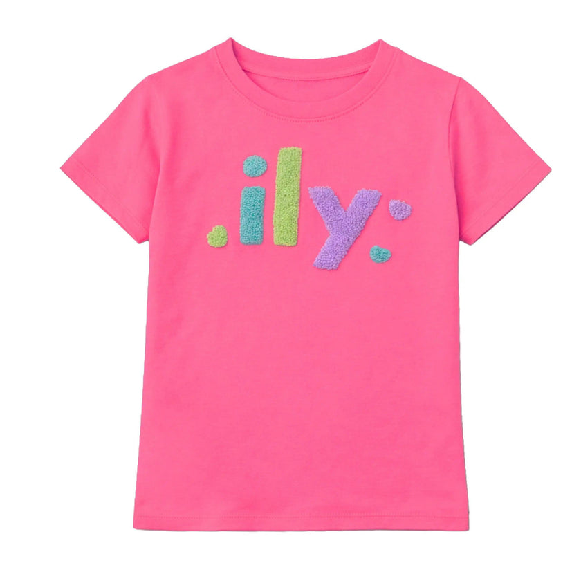 ILY Applique Short Sleeve Tee