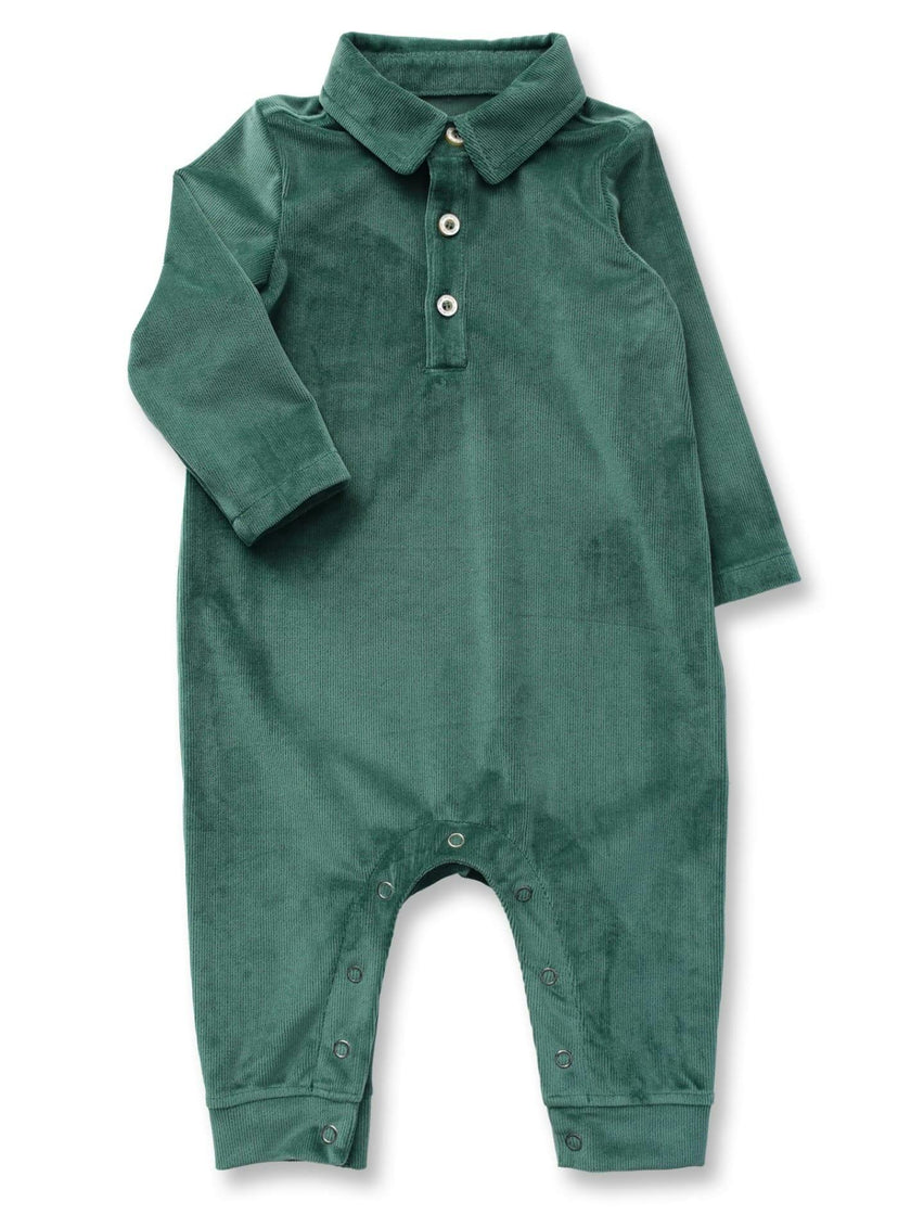 Pine Teddy Buttondown Romper