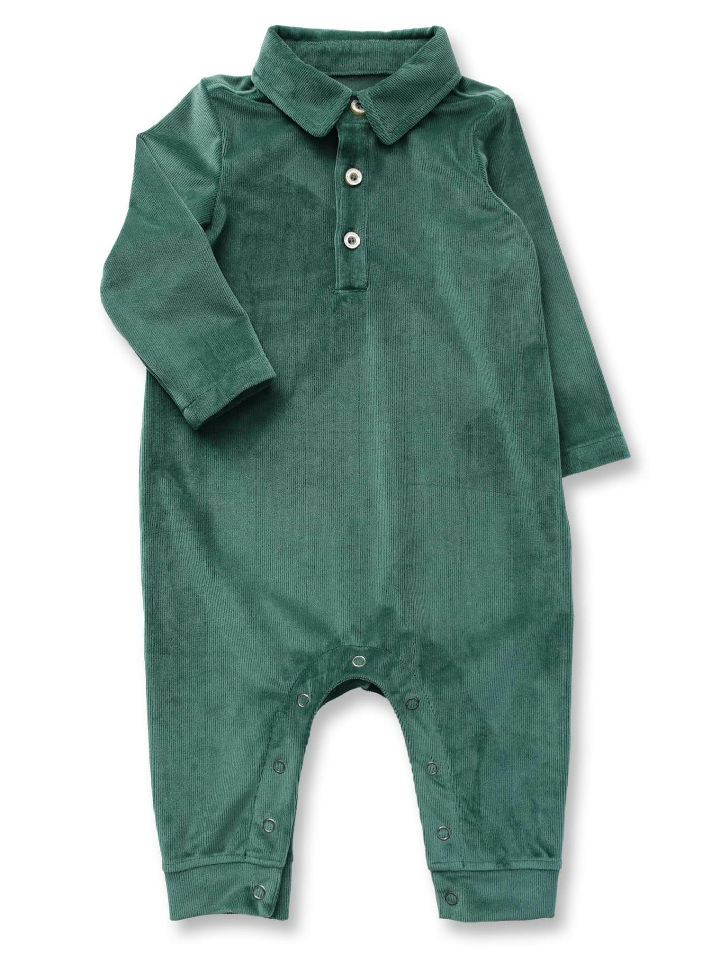 Pine Teddy Buttondown Romper