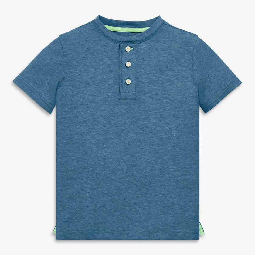 Kids heathered henley tee