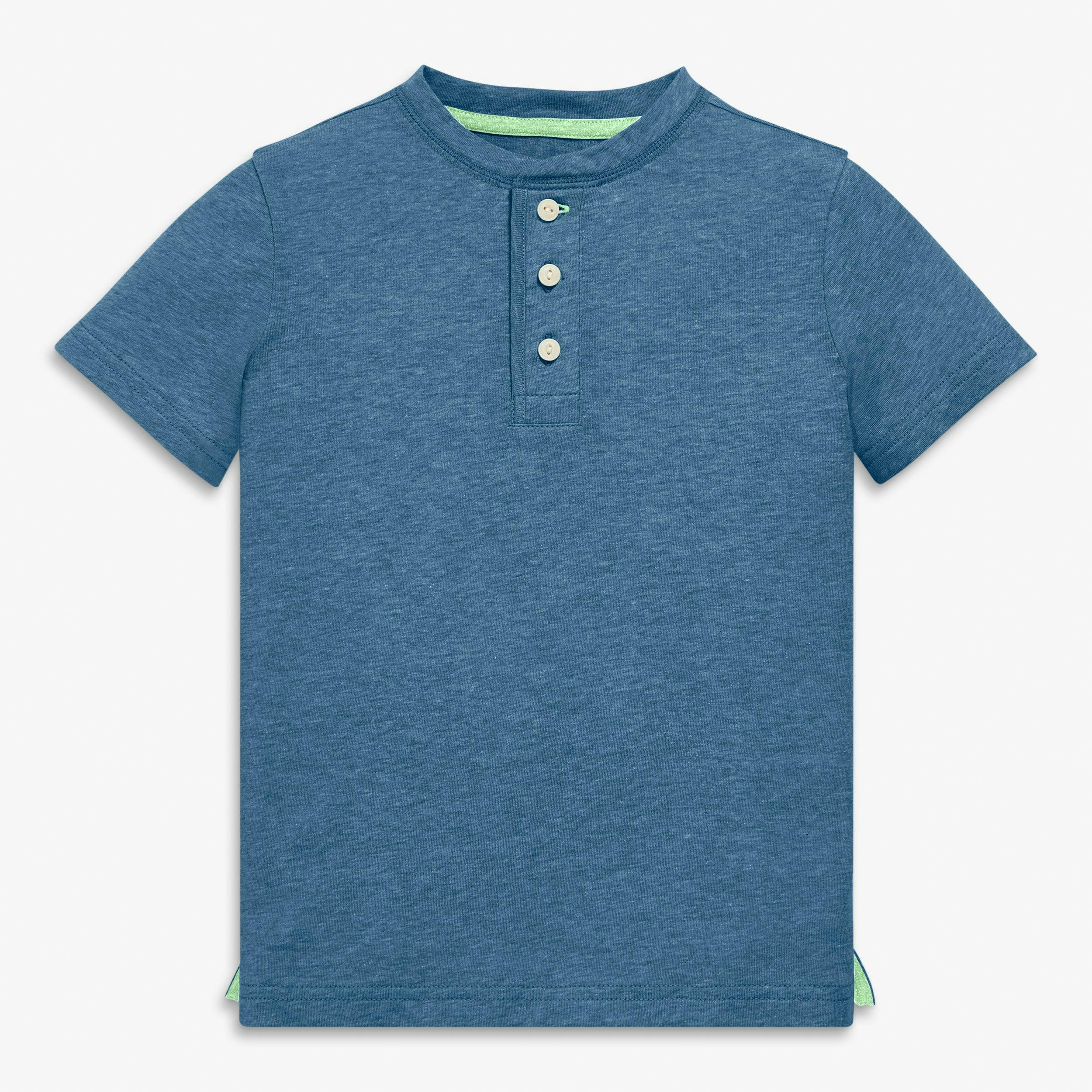 Kids heathered henley tee