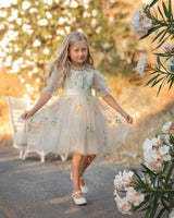 Enchanted Bloom Embroidered Tulle Dress for Girls
