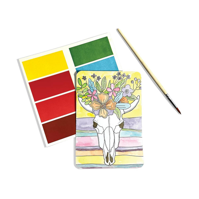 Scenic Hues DIY Watercolor Postcard Art Kit - Desert Getaway - 8 Cards