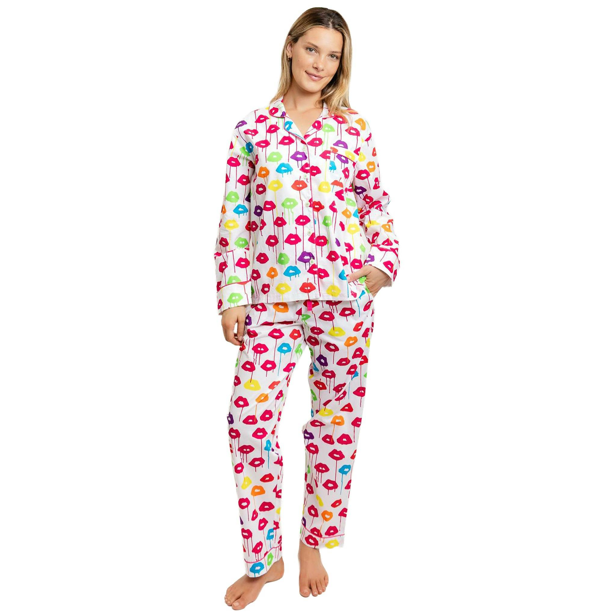 Women's Drawbertson Drippy Lips Long PJ Set