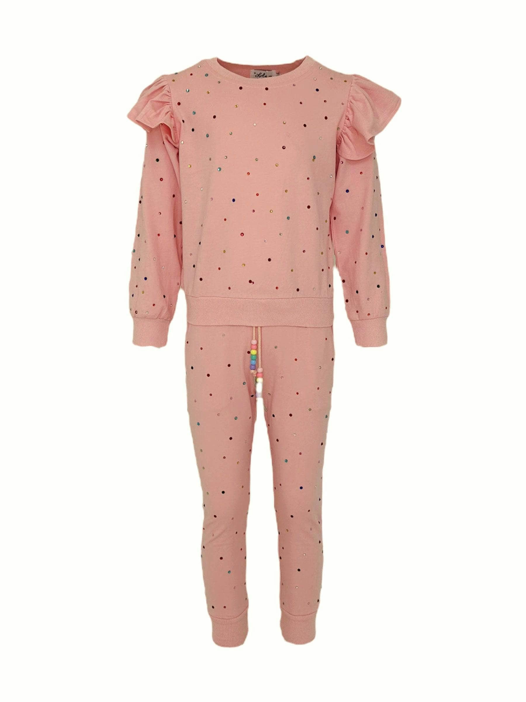 Rainbow Crystal Ruffle Jogger Set