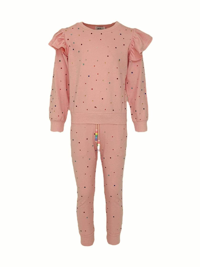 Rainbow Crystal Ruffle Jogger Set