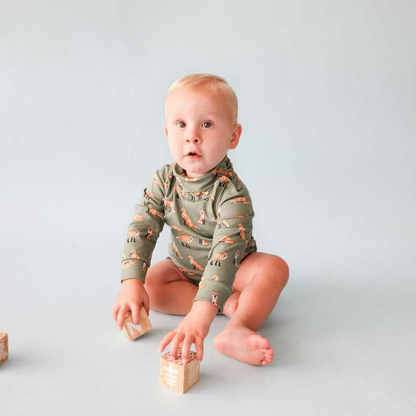 Green Turtleneck Onesie