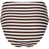 women's cocoa stripe high waist bikini bottom