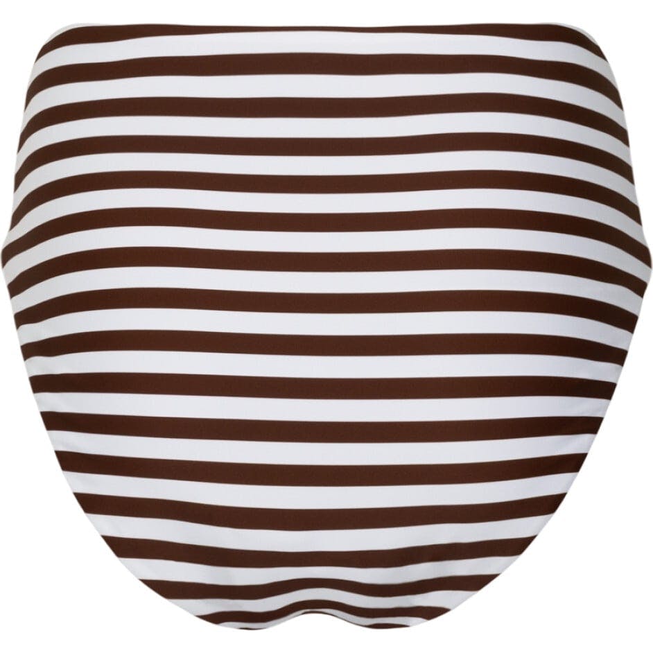 women's cocoa stripe high waist bikini bottom