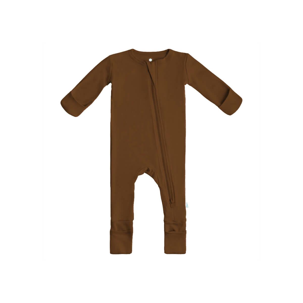 Baby Bamboo Pajamas w/ DreamCuffs® - Chestnut