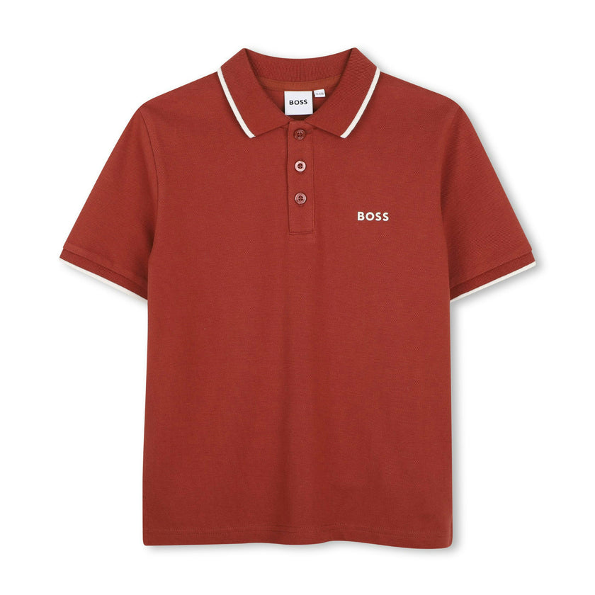 Crimson Tipped Piqué Polo Shirt
