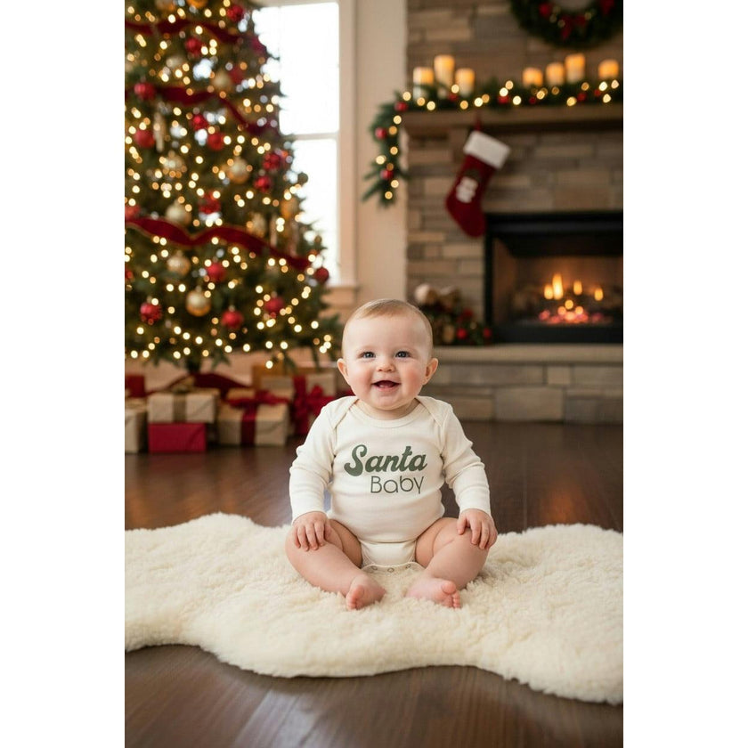 Santa Baby Organic Baby Bodysuit Long Sleeve