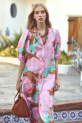 Bubble Linen Dress - Aquarela