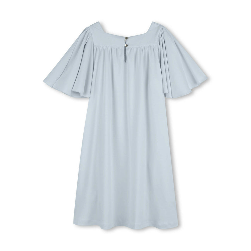 Blue Wide-Sleeve Dress