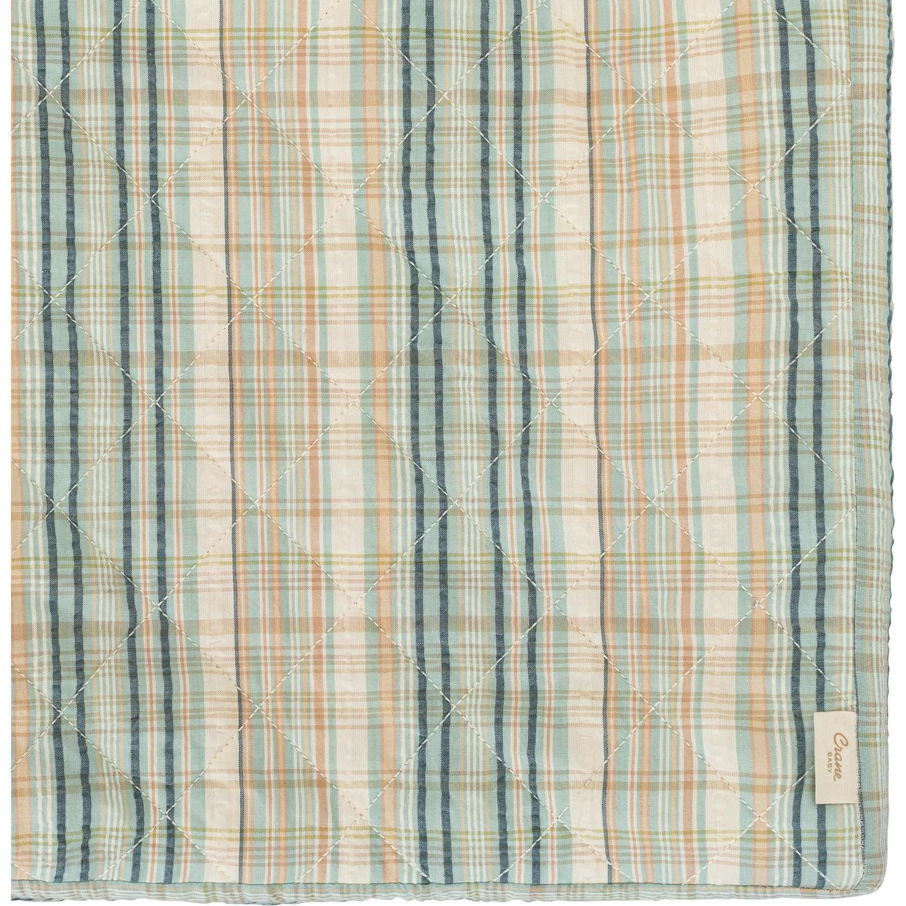 Charlie Farmhouse Quilted Plaid Changing Pad Cover
