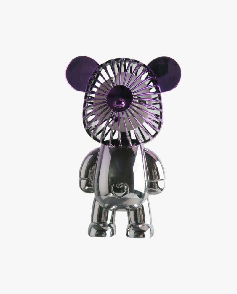 Portable Rechargable Fan w 3 Speeds Silver
