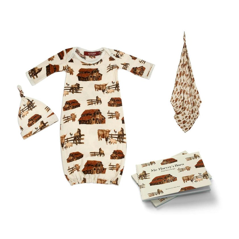 Nursery Gown & Swaddle Bundle: Homestead