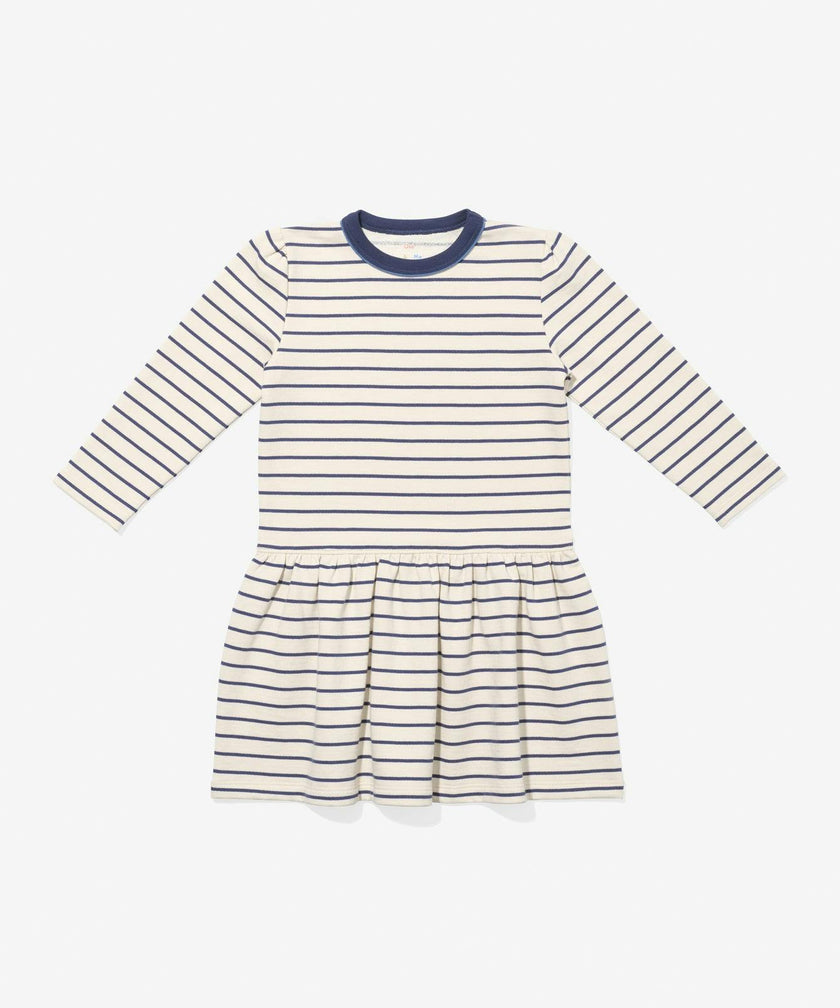 Isla Sweatshirt Dress, Navy French Stripe