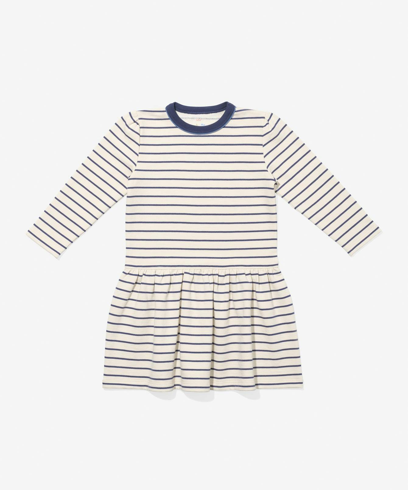 Isla Sweatshirt Dress, Navy French Stripe
