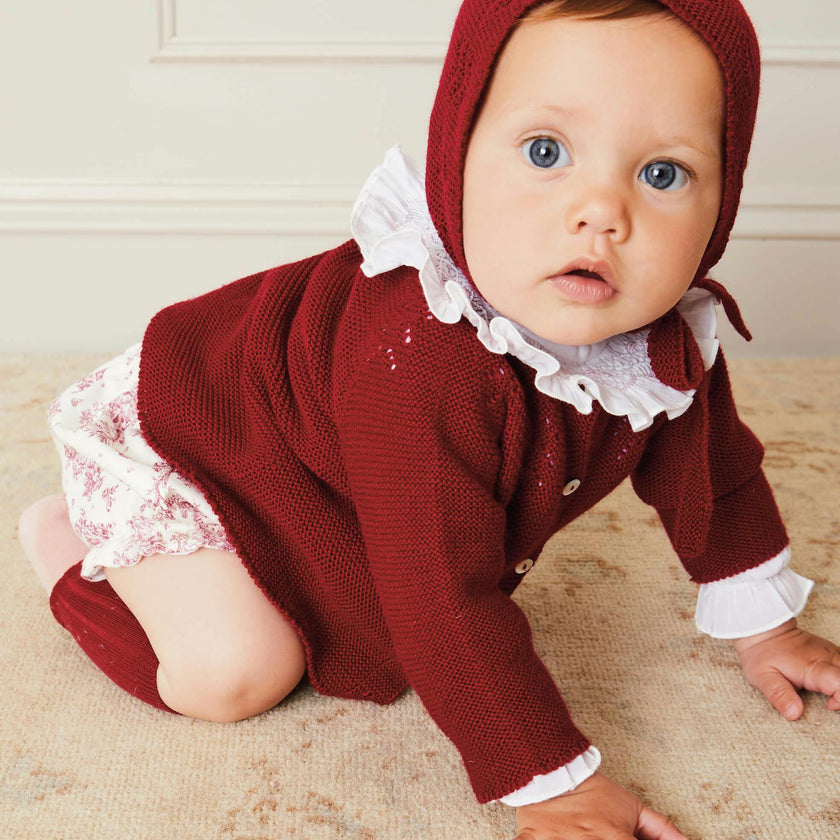 Openwork Bonnet in Burgundy (S-L)