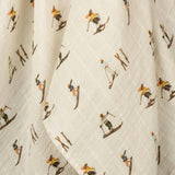 Vintage Natural Ski Organic Cotton Muslin Two-Piece Burp Cloth Set