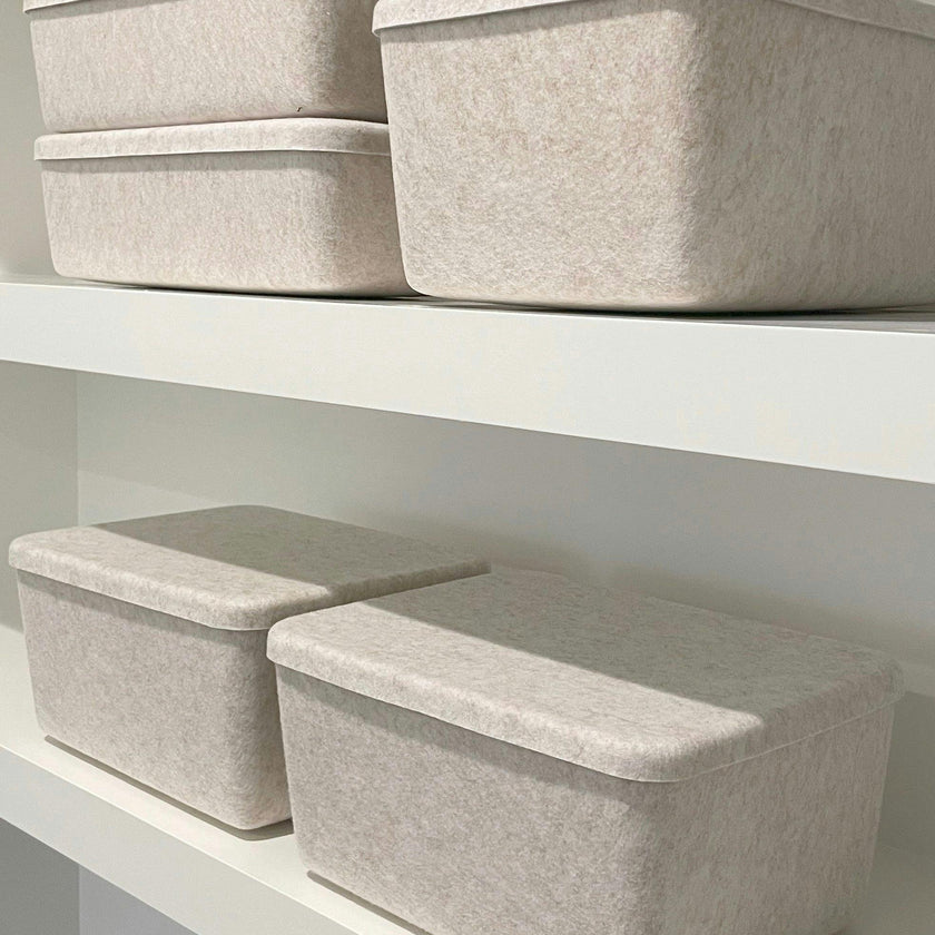 The Sculpted Bin - Wide with Lid