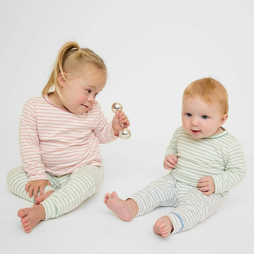 Andy Baby Legging, Dusty Seafoam Mini Stripe