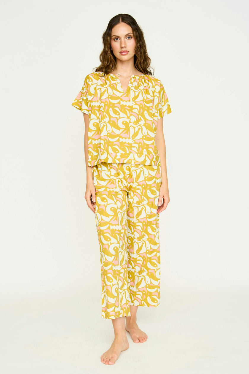 Pajama Pant Set in Canary