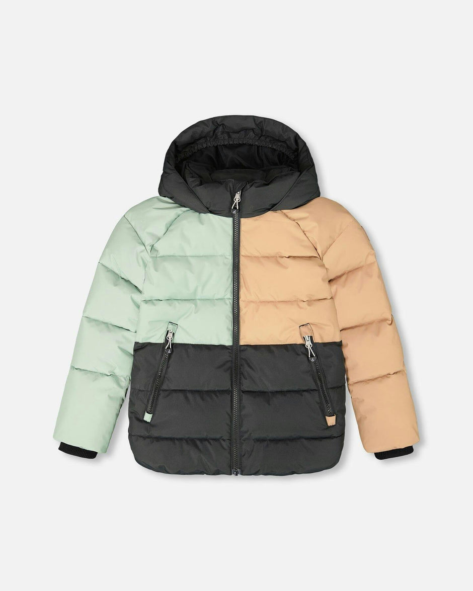 Colorblocked Puffy Winter Coat