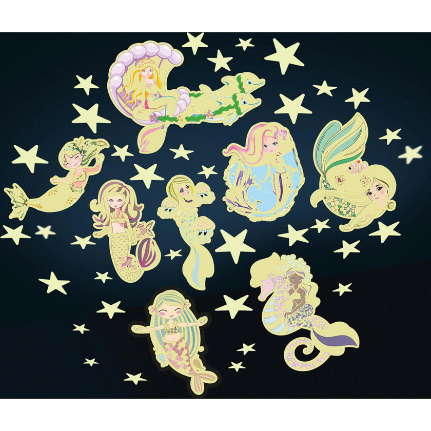 The Original Glowstars: Glowstars & Mermaids Self-Adhesive Pads for Décor