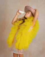 Radiant Yellow Fairy Wings Tulle Birthday Dress for Girls