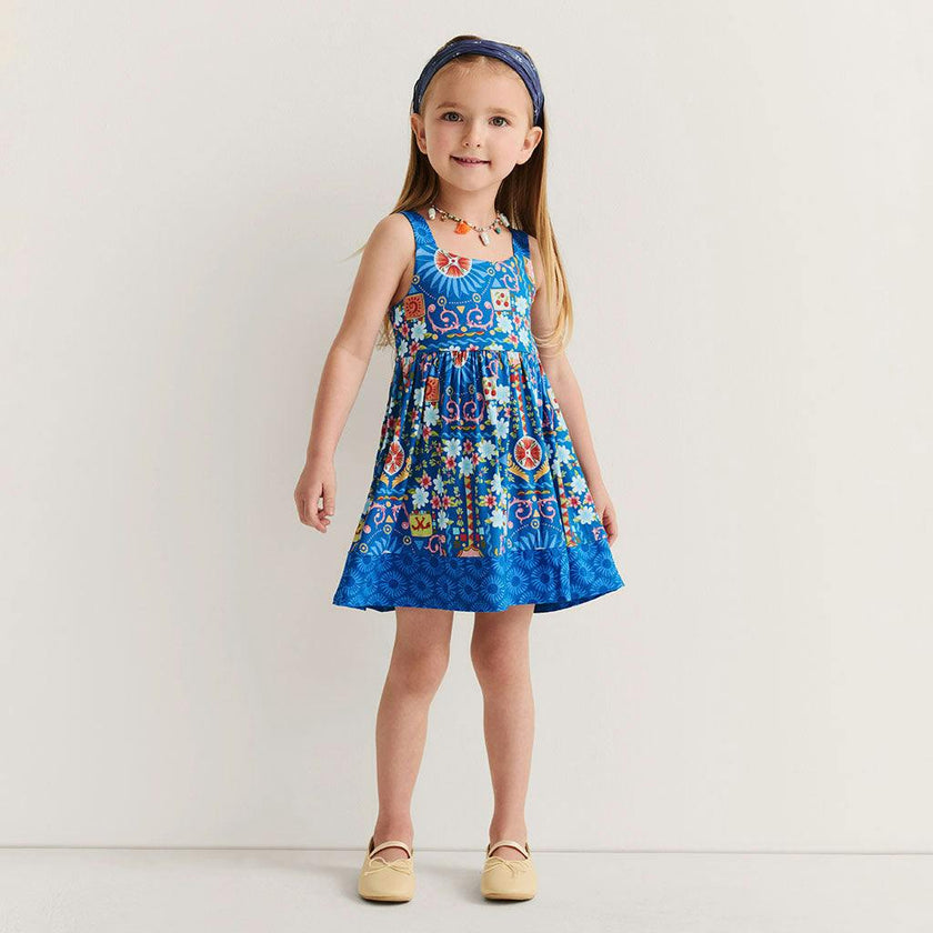 Carretto Square Neck Twirl Dress