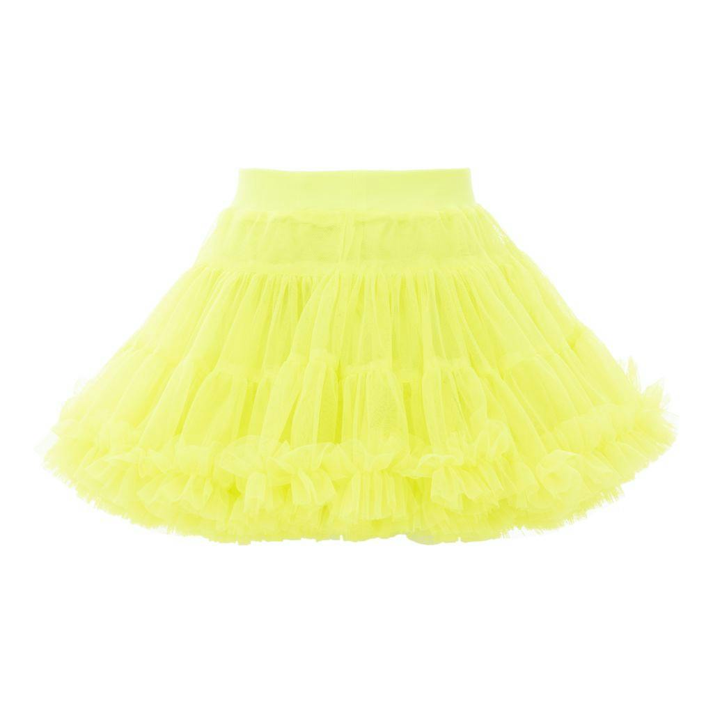 Neon Yellow Bow Tutu Skirt
