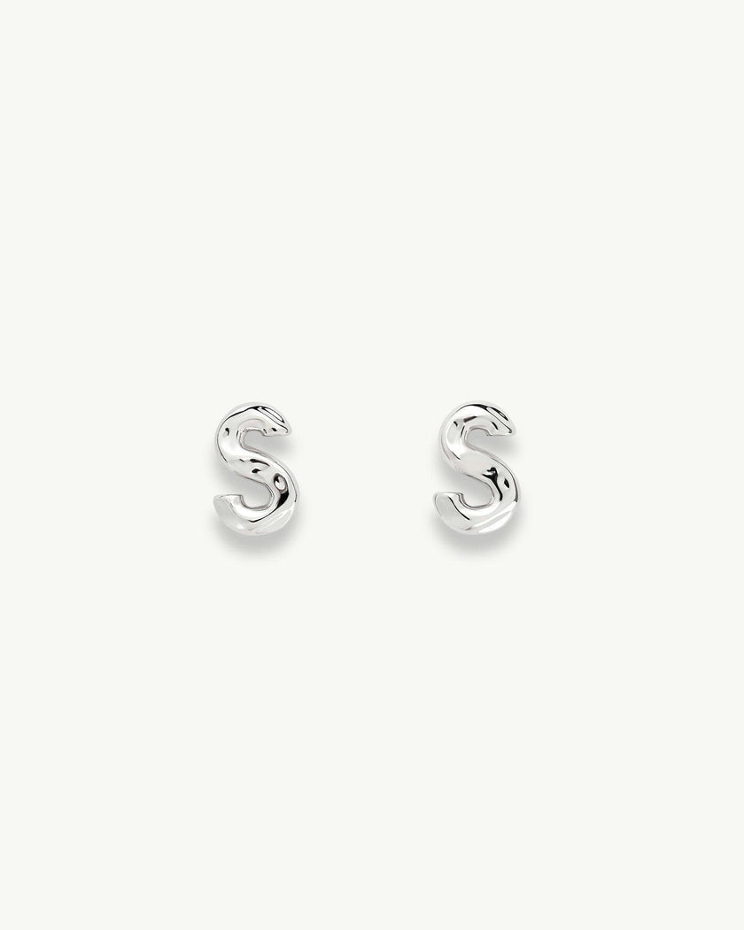 Monogram Studs in Silver
