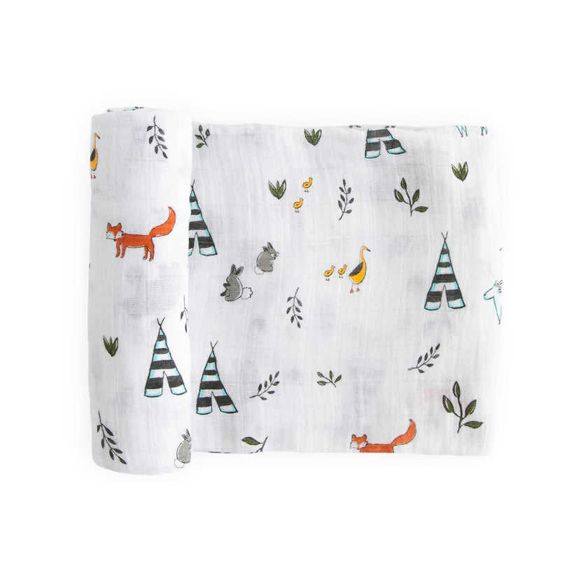Cotton Muslin Swaddle Blanket - Forest Friends