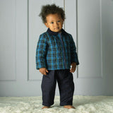 Navy Check Quilted Jacket
