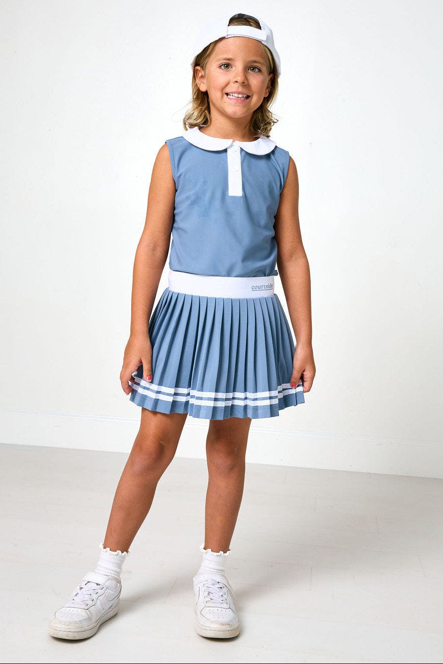 slate pleated skort