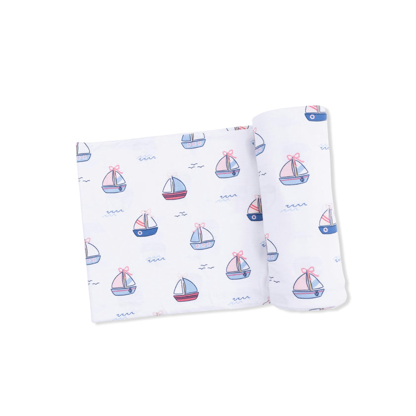 Bubbly Sailboats Pink - Swaddle Blanket