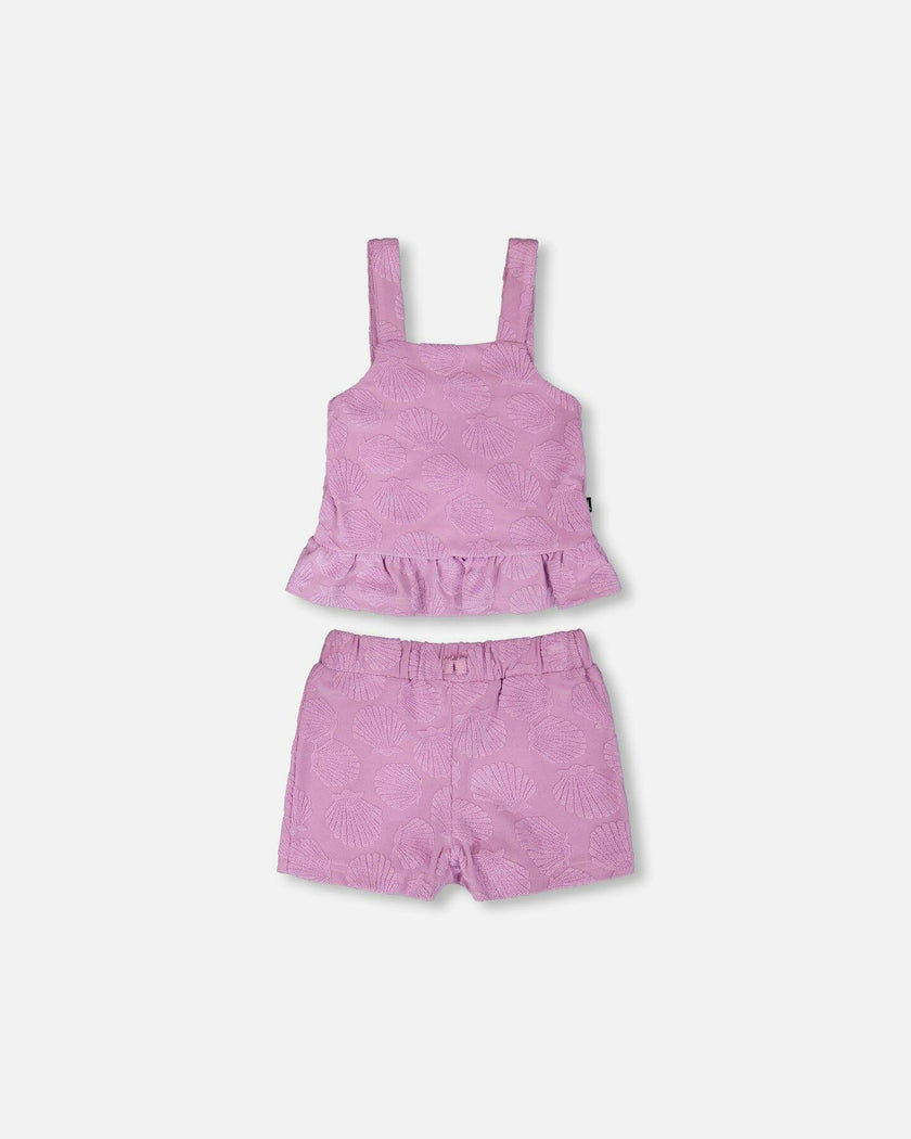 Terry Tank Top With Shorts Set