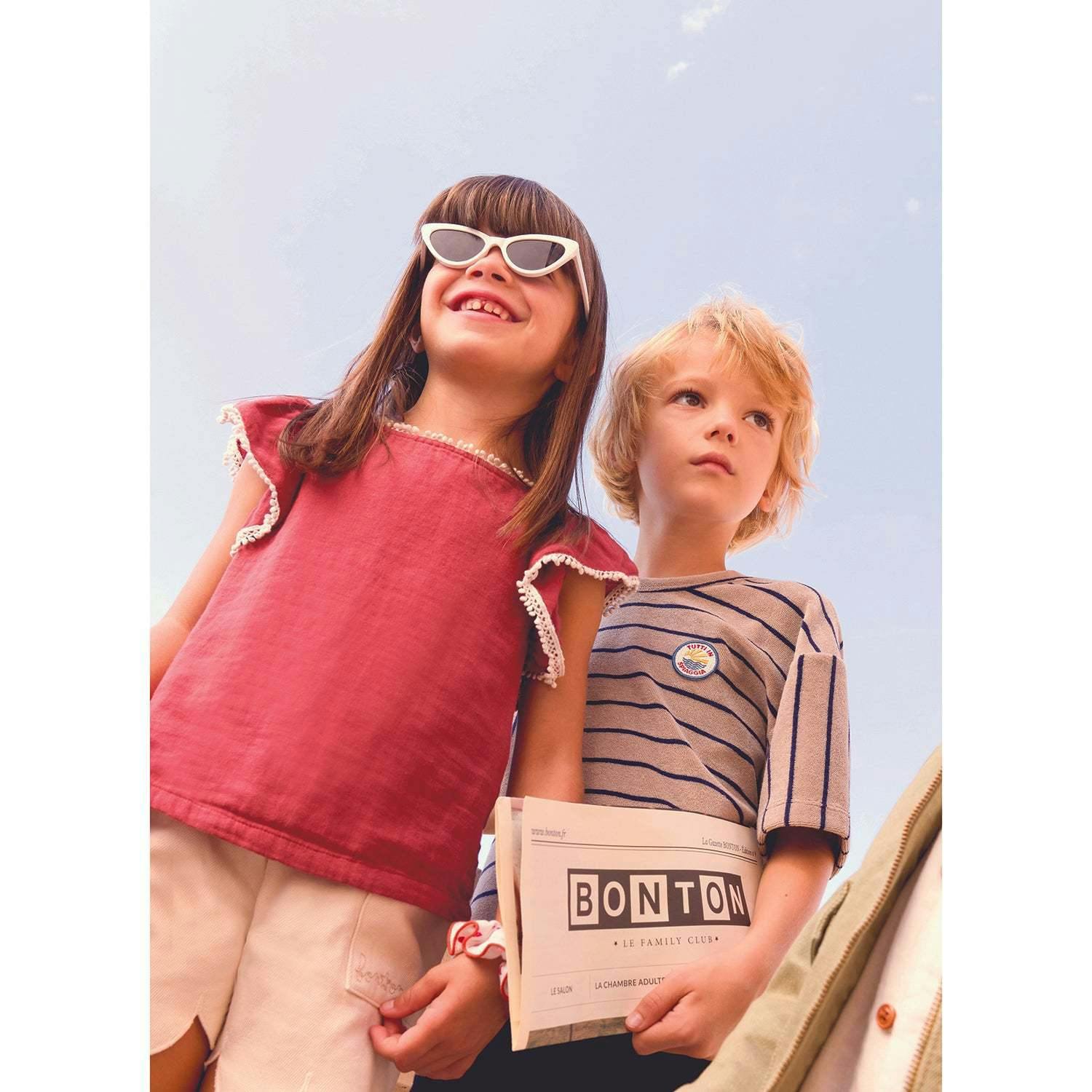 BONTON Terrycloth Striped Livio T-shirt