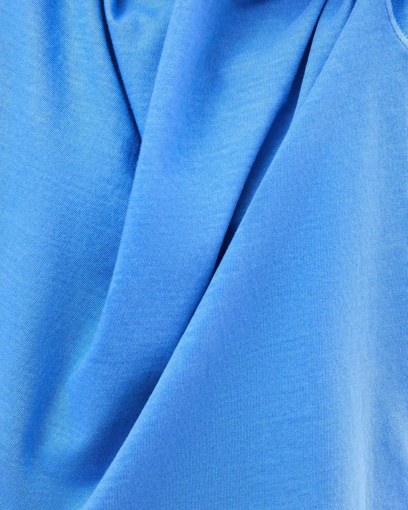 Womens Relaxed Crop Tee - Pigment Dye Jersey - Pop Blue