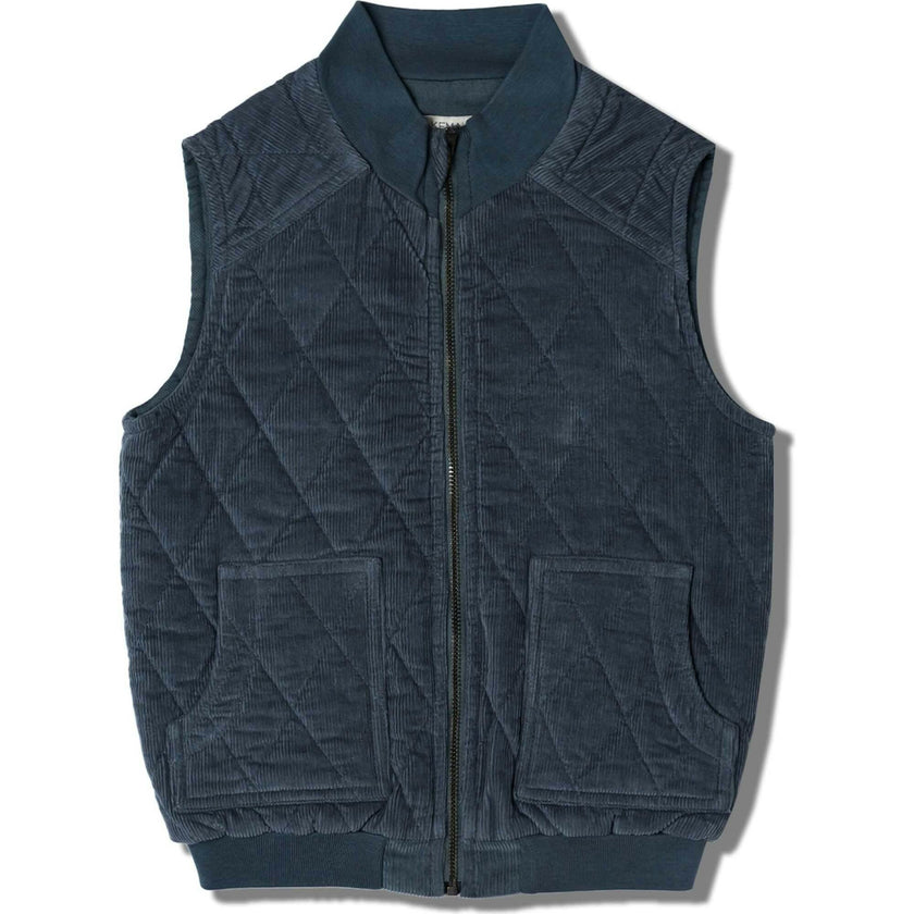 Organic Sleeveless Quilted Corduroy Jacket