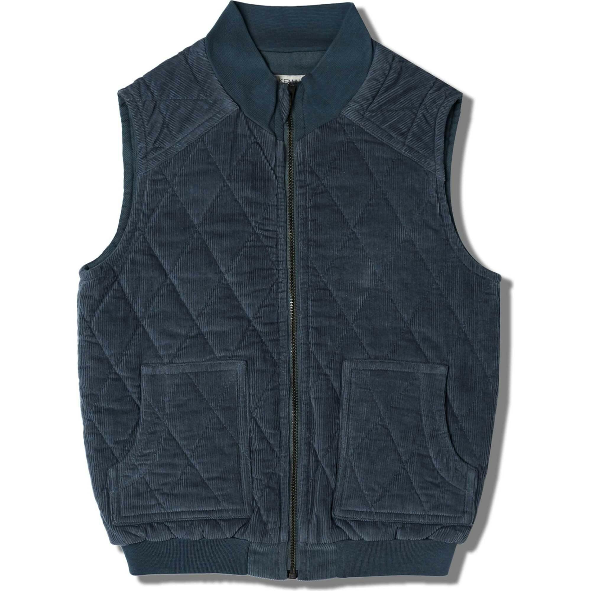 Organic Sleeveless Quilted Corduroy Jacket