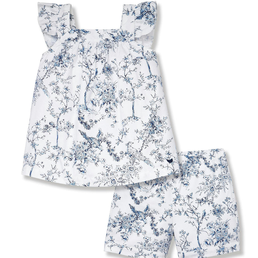 Girl's Twill Clara Short Set in Timeless Toile