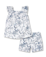 Girl's Twill Clara Short Set in Timeless Toile