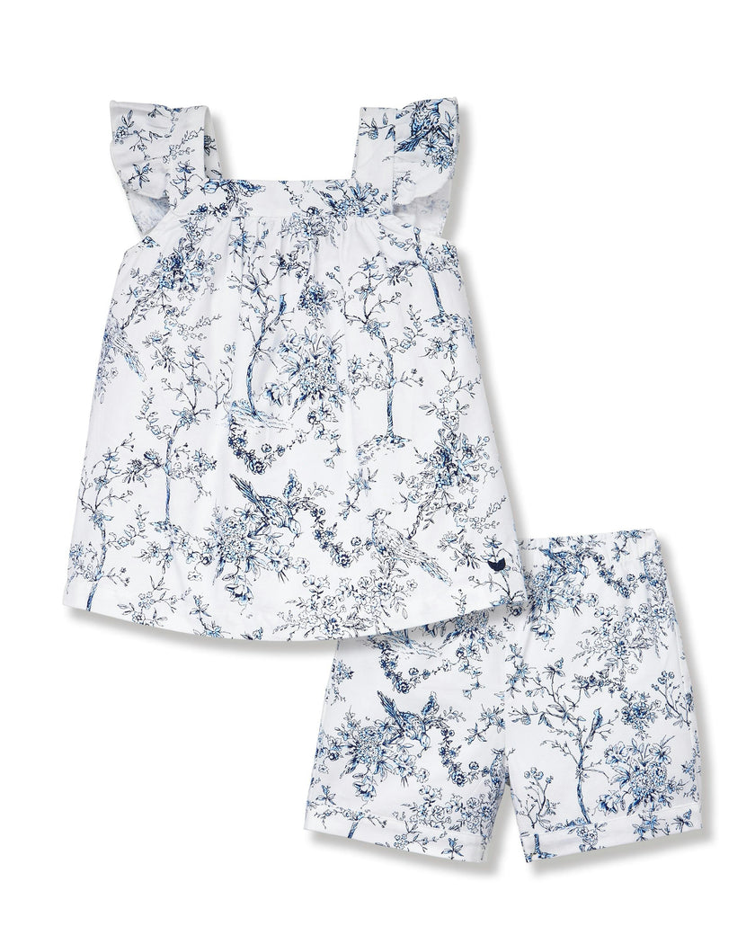 Girl's Twill Clara Short Set in Timeless Toile