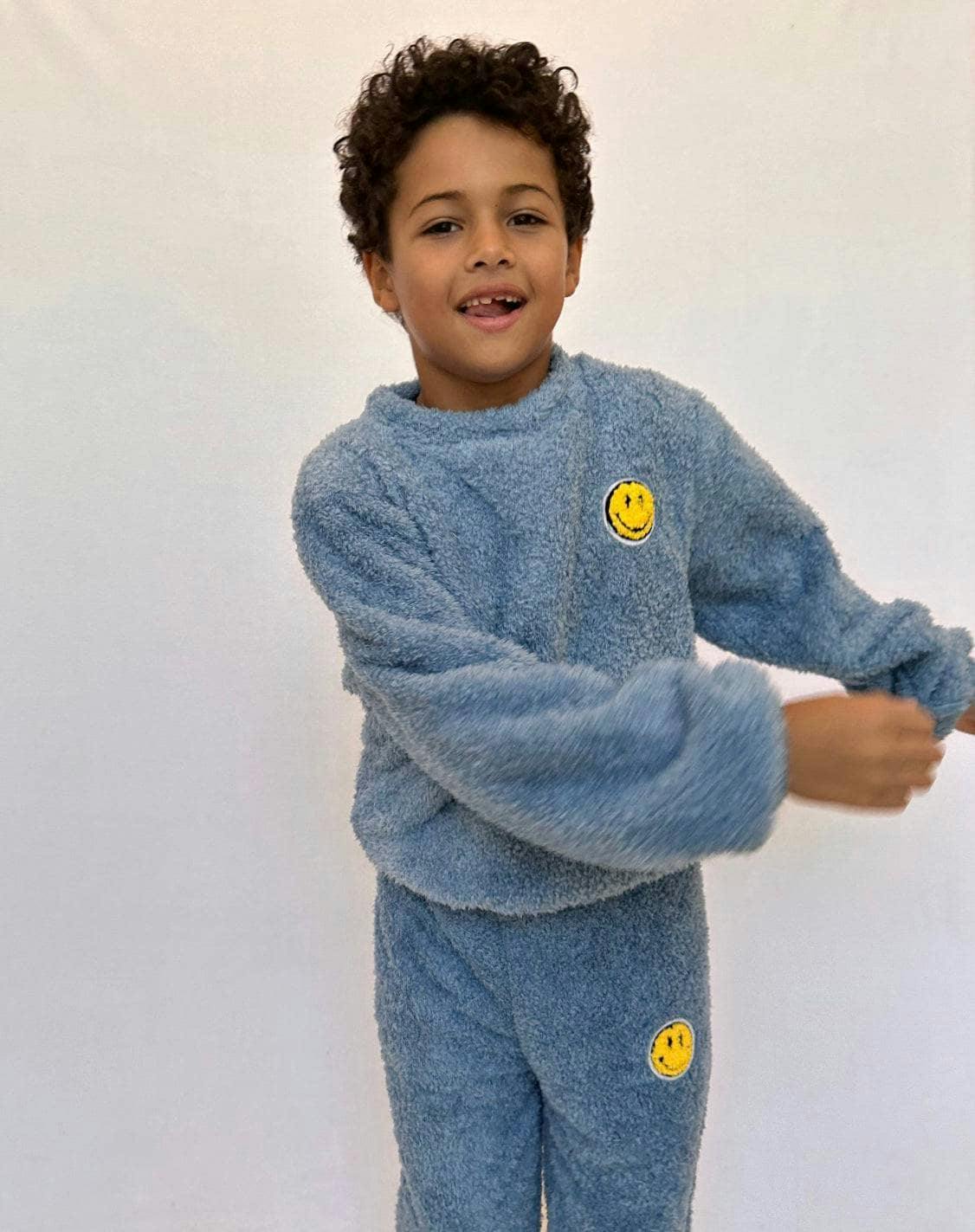 Blue Bright Smile Patch Fuzzy Set