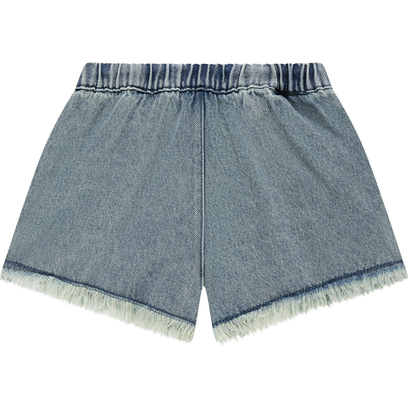Pull On Frayed Denim Shorts