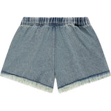 Pull On Frayed Denim Shorts