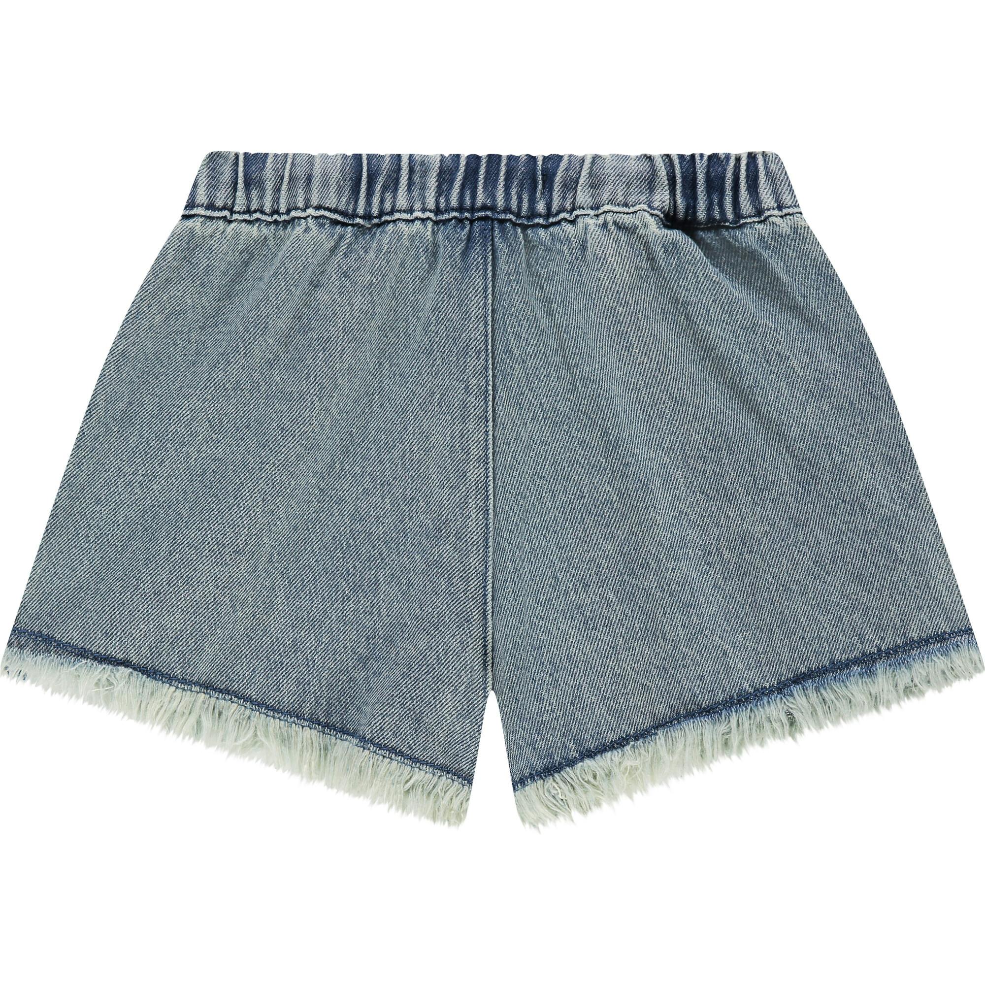 Pull On Frayed Denim Shorts